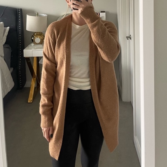 Madewell Tan Merino Alpaca Wool Blend Longline Cardi Cardigan Sweater - Picture 7 of 12